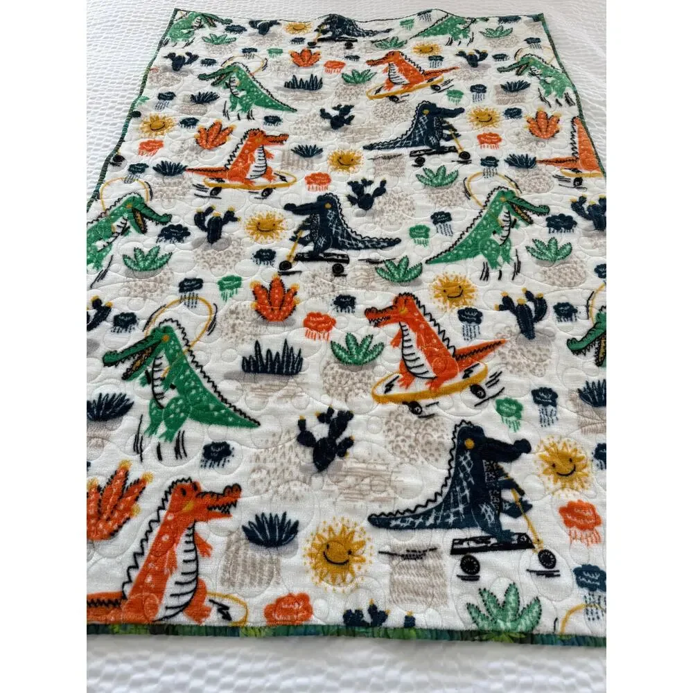 HANDMADE Dinosaur Baby Quilt Jackson Hole Guild 2023 Cotton Flannel Child Quilt